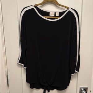 Chico's Black Shirt with White Trim, Sleeves have opening